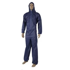 2XL Disposable Hooded Coveralls Medical Disposable Dust Suits Dark Blue