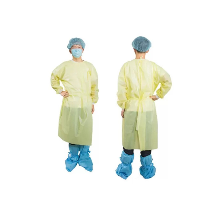 Yellow Isolation Disposable PPE Gowns Universal Size Personal Protective In Hospital