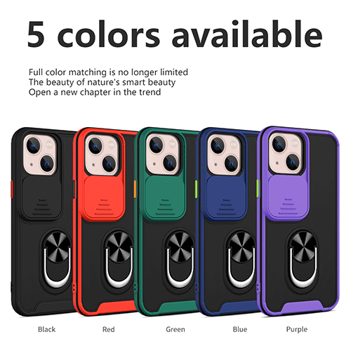 Slide Camera Cover Phone Case With Ring Holder